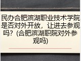 民办合肥滨湖职业技术学院是否对外开放，让进去参观吗？(合肥滨湖职院对外参观吗)
