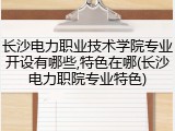 长沙电力职业技术学院专业开设有哪些,特色在哪(长沙电力职院专业特色)