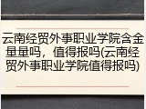 云南经贸外事职业学院含金量量吗，值得报吗(云南经贸外事职业学院值得报吗)