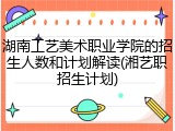 湖南工艺美术职业学院的招生人数和计划解读(湘艺职招生计划)