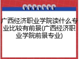 广西经济职业学院读什么专业比较有前景(广西经济职业学院前景专业)