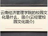 云南经济管理学院的校园文化是什么，简介(云经管校园文化简介)
