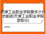 天津工业职业学院要多少分才能进(天津工业职业学院录取分)