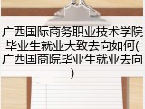 广西国际商务职业技术学院毕业生就业大致去向如何(广西国商院毕业生就业去向)