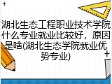湖北生态工程职业技术学院什么专业就业比较好，原因是啥(湖北生态学院就业优势专业)