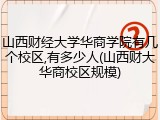 山西财经大学华商学院有几个校区,有多少人(山西财大华商校区规模)