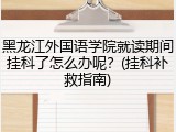 黑龙江外国语学院就读期间挂科了怎么办呢？(挂科补救指南)