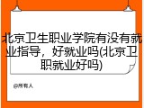 北京卫生职业学院有没有就业指导，好就业吗(北京卫职就业好吗)