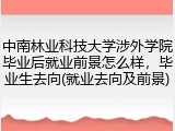 中南林业科技大学涉外学院毕业后就业前景怎么样，毕业生去向(就业去向及前景)