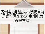 贵州电力职业技术学院官网是哪个网址多少(贵州电力职院官网)