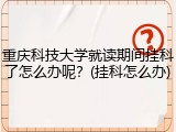 重庆科技大学就读期间挂科了怎么办呢？(挂科怎么办)