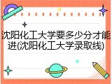 沈阳化工大学要多少分才能进(沈阳化工大学录取线)