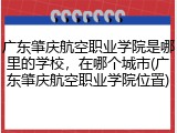 广东肇庆航空职业学院是哪里的学校，在哪个城市(广东肇庆航空职业学院位置)