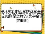 锡林郭勒职业学院奖学金评定细则是怎样的(奖学金评定细则)