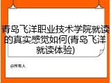 青岛飞洋职业技术学院就读的真实感觉如何(青岛飞洋就读体验)