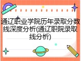 通辽职业学院历年录取分数线深度分析(通辽职院录取线分析)