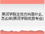 黑河学院主攻方向是什么，怎么样(黑河学院优势专业)