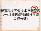 新疆科技职业技术学院要多少分才能进(新疆科技学院录取分数)