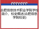 合肥信息技术职业学院学校简介，校史概述(合肥信息学院校史)