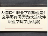 大连软件职业学院毕业是什么学历有何优势(大连软件职业学院学历优势)