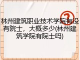 林州建筑职业技术学院有没有院士，大概多少(林州建筑学院有院士吗)