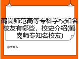 鹤岗师范高等专科学校知名校友有哪些，校史介绍(鹤岗师专知名校友)