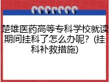 楚雄医药高等专科学校就读期间挂科了怎么办呢？(挂科补救措施)