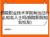 铜陵职业技术学院有出过什么知名人士吗(铜陵职院知名校友)