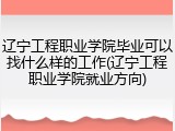 辽宁工程职业学院毕业可以找什么样的工作(辽宁工程职业学院就业方向)
