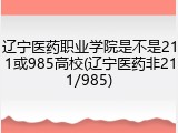 辽宁医药职业学院是不是211或985高校(辽宁医药非211/985)