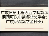广东信息工程职业学院就读期间可以申请哪些奖学金(广东职院奖学金种类)