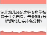 湖北幼儿师范高等专科学校属于什么档次，专业排行分析(湖北幼专排名分析)