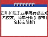 四川护理职业学院有哪些知名校友，简单分析(川护知名校友简析)