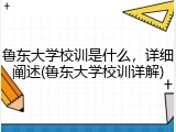 鲁东大学校训是什么，详细阐述(鲁东大学校训详解)