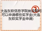 大连东软信息学院就读期间可以申请哪些奖学金(大连东软奖学金申请)