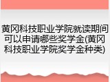 黄冈科技职业学院就读期间可以申请哪些奖学金(黄冈科技职业学院奖学金种类)