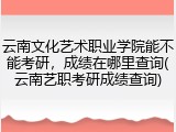 云南文化艺术职业学院能不能考研，成绩在哪里查询(云南艺职考研成绩查询)