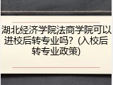 湖北经济学院法商学院可以进校后转专业吗？(入校后转专业政策)