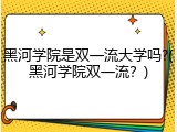 黑河学院是双一流大学吗?(黑河学院双一流？)