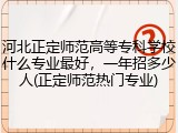 河北正定师范高等专科学校什么专业最好，一年招多少人(正定师范热门专业)