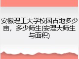 安徽理工大学校园占地多少亩，多少师生(安理大师生与面积)