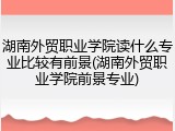 湖南外贸职业学院读什么专业比较有前景(湖南外贸职业学院前景专业)