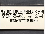荆门通用航空职业技术学院是否有双学位，为什么(荆门航院双学位原因)