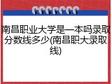 南昌职业大学是一本吗录取分数线多少(南昌职大录取线)