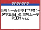 重庆五一职业技术学院的王牌专业是什么(重庆五一学院王牌专业)