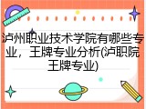 泸州职业技术学院有哪些专业，王牌专业分析(泸职院王牌专业)