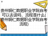贵州铜仁数据职业学院自考可以去读吗，流程是什么(贵州铜仁数据职业学院自考流程)
