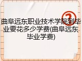 曲阜远东职业技术学院到毕业要花多少学费(曲阜远东毕业学费)