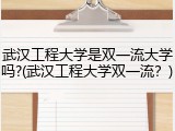 武汉工程大学是双一流大学吗?(武汉工程大学双一流？)