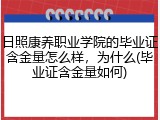 日照康养职业学院的毕业证含金量怎么样，为什么(毕业证含金量如何)
